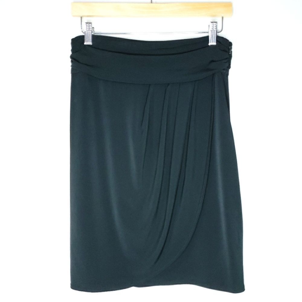 Cache Small Black Faux Wrap Mini Skirt